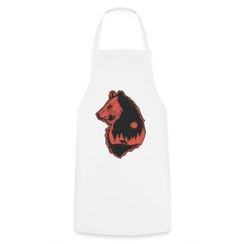 Bear Nature - Cooking Apron - white - Front - AI Model Male 185 dark (185cm)