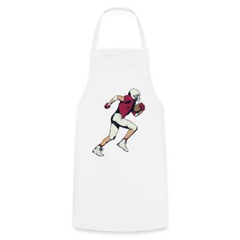 Football player - Cooking Apron - white - Front - AI Model Male 185 dark (185cm)