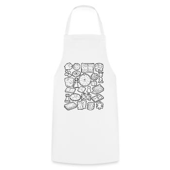 Jeux de société et jeux de société - Tablier de cuisine - blanc - Devant - AI Model Male 185 dark (185cm)