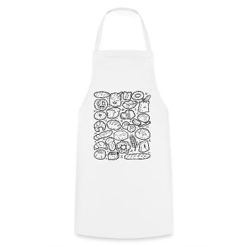 Baking bread - Cooking Apron - white - Front - AI Model Male 185 dark (185cm)