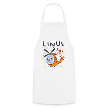 Linus Helicopter Child Motif Children Birthday - Cooking Apron - white - Front - AI Model Male 185 dark (185cm)