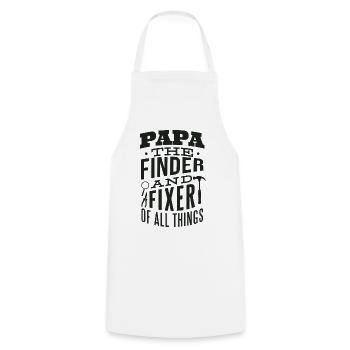 Mr Fix It Funny Dad Outils de fête des pères - Tablier de cuisine - blanc - Devant - AI Model Male 185 dark (185cm)