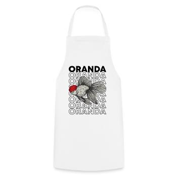 Oranda Goldfish 80's Style Fancy Goldfish Propriétaire - Tablier de cuisine - blanc - Devant - AI Model Male 185 dark (185cm)