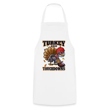 Turquie et Touchdowns Thanksgiving Football - Tablier de cuisine - blanc - Devant - AI Model Male 185 dark (185cm)