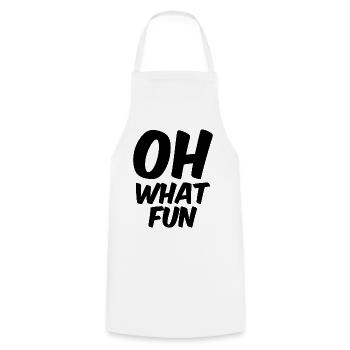 Oh what fun - Kochschürze - Weiß - Vorne - AI Model Male 185 dark (185cm)