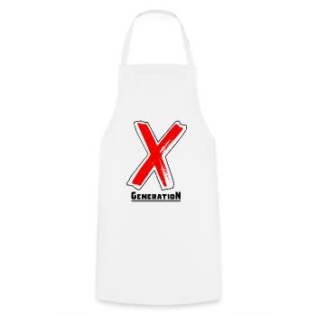 Génération X Lettres/X Symbole Texte Cadeau - Tablier de cuisine - blanc - Devant - AI Model Male 185 dark (185cm)