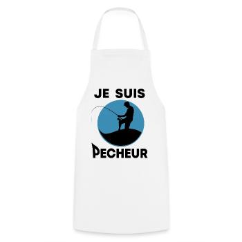 Je suis pêcheur - Tablier de cuisine - blanc - Devant - AI Model Male 185 dark (185cm)