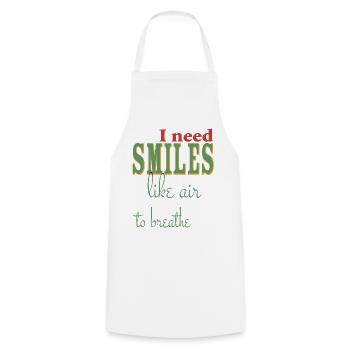 I need a smile like air to - positive - Cooking Apron - white - Front - AI Model Male 185 dark (185cm)