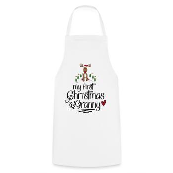 Funny gifts for Granny for Christmas - Cooking Apron - white - Front - AI Model Male 185 dark (185cm)