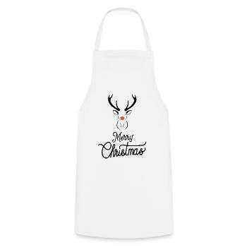 Weihnachts Rentier mit roter Nase - Kochschürze - Weiß - Vorne - AI Model Male 185 dark (185cm)