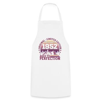 Cadeau original du 70e anniversaire de décembre 1952 - Tablier de cuisine - blanc - Devant - AI Model Male 185 dark (185cm)