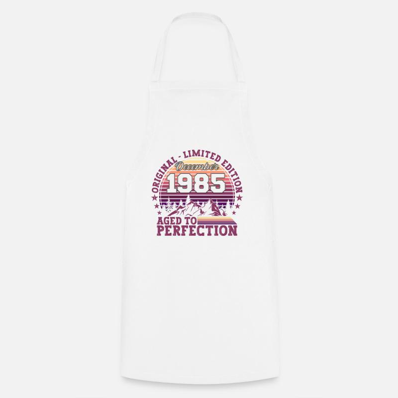 Original Dezember 1985 37. Geburtstag Geschenk - Kochschürze - Weiß