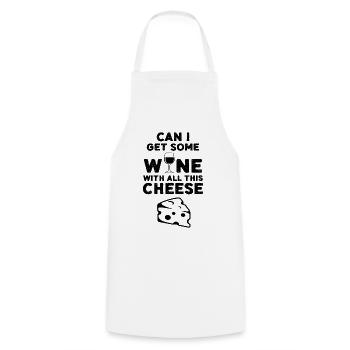 Lustiger Käse Wein Spruch Geschenkidee - Kochschürze - Weiß - Vorne - AI Model Male 185 dark (185cm)