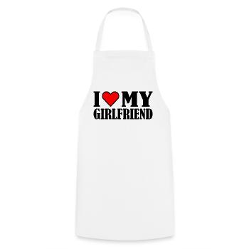 I love my girlfriend - Tablier de cuisine - blanc - Devant - AI Model Male 185 dark (185cm)