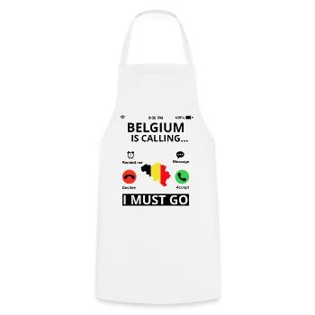 Belgien Flagge Vintage Belgische Fahne Used Look - Kochschürze - Weiß - Vorne - AI Model Male 185 dark (185cm)