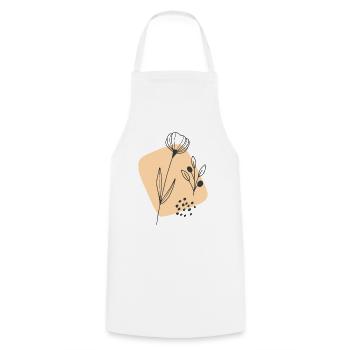 Hand Drawn Flower 2 - Cooking Apron - white - Front - AI Model Male 185 dark (185cm)