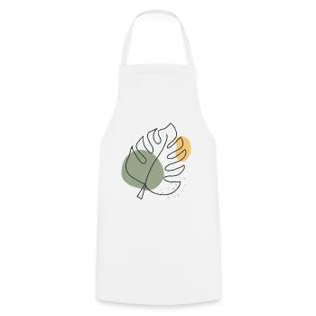 Hand Drawn Flower 9 - Cooking Apron - white - Front - AI Model Male 185 dark (185cm)