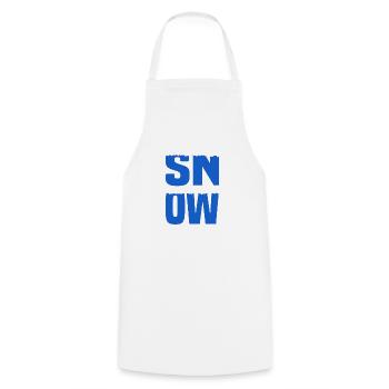 Schnee des neiges - Tablier de cuisine - blanc - Devant - AI Model Male 185 dark (185cm)