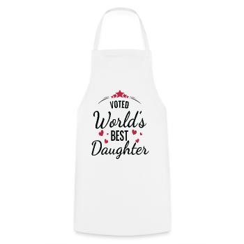 Voted World’s Best Daughter - Cooking Apron - white - Front - AI Model Male 185 dark (185cm)