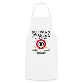 80. Geburtstag Schonend Behandeln Alte Kiste 80 - Kochschürze - Weiß - Vorne - AI Model Male 185 dark (185cm)