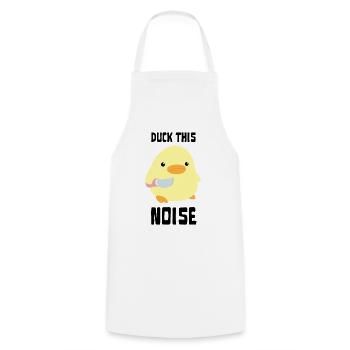 Duck This Noise - Canard au couteau Ente mit Messer - Tablier de cuisine - blanc - Devant - AI Model Male 185 dark (185cm)