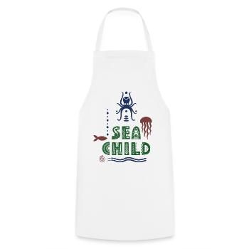 Design pour les plongeurs - Tablier de cuisine - blanc - Devant - AI Model Male 185 dark (185cm)