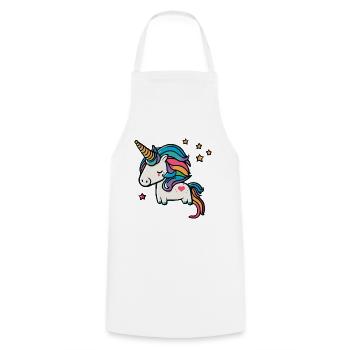 Cute magic unicorn for kindergarten and school - Cooking Apron - white - Front - AI Model Male 185 dark (185cm)