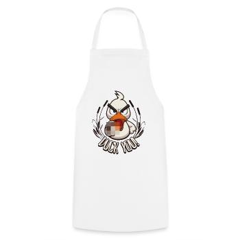 Duck You! Funny duck with middle finger saying - Cooking Apron - white - Front - AI Model Male 185 dark (185cm)
