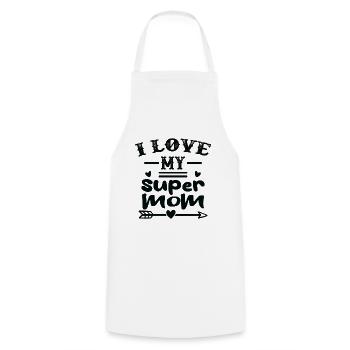 J’aime ma super maman - Tablier de cuisine - blanc - Devant - AI Model Male 185 dark (185cm)