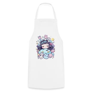 Pyjamas d’anime au design pastel pour les amoureux du Japon - Tablier de cuisine - blanc - Devant - AI Model Male 185 dark (185cm)