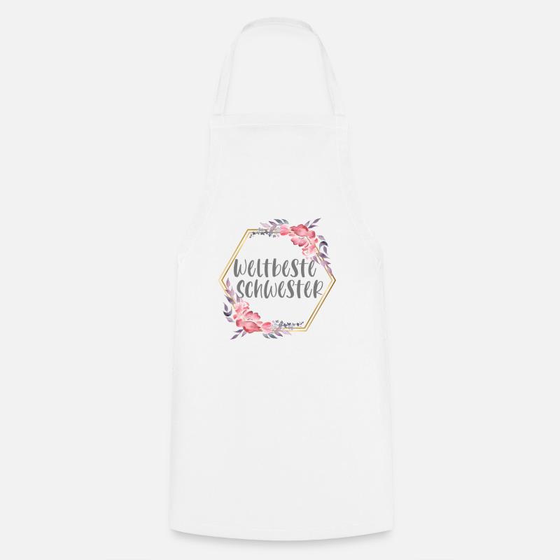 Weltbeste Schwester Schwesterherz Geschenk - Kochschürze - Weiß