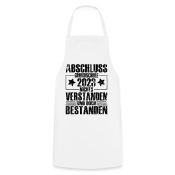 Abschluss 2023 Grundschule - Kochschürze - Weiß - Vorne - AI Model Male 185 dark (185cm)