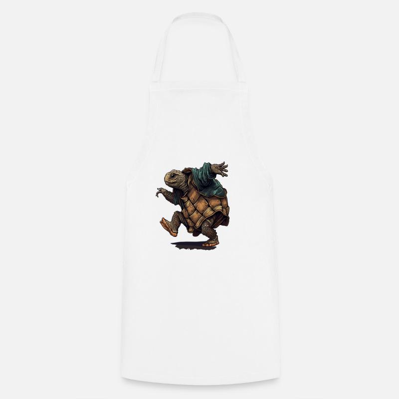 Turtle Ninja Dance drôle de design - Tablier de cuisine - blanc