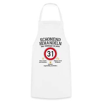 31. Geburtstag Schonend Behandeln Oldtimer Ist 31 - Kochschürze - Weiß - Vorne - AI Model Male 185 dark (185cm)