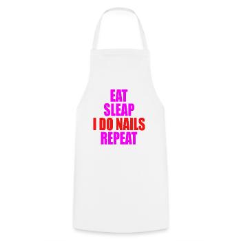 Eat Sleap do Nails Repeat Nail Design Nail Salon - Cooking Apron - white - Front - AI Model Male 185 dark (185cm)