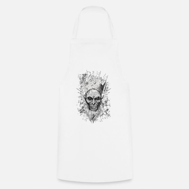 Gothic King Throne Horror Skull Horror Dark Creppy - Cooking Apron - white