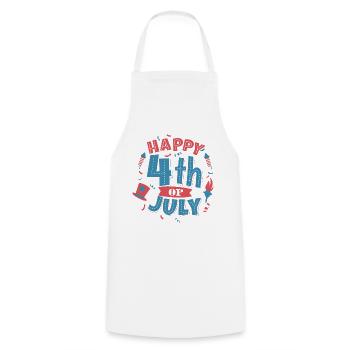 Happy 4th Of July USA Independence Day - Kochschürze - Weiß - Vorne - AI Model Male 185 dark (185cm)