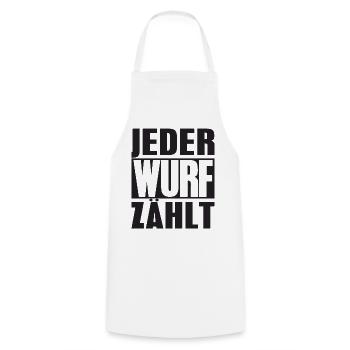 Boule Spruch Kugeln für Bouler Boccia Spiel - Kochschürze - Weiß - Vorne - AI Model Male 185 dark (185cm)