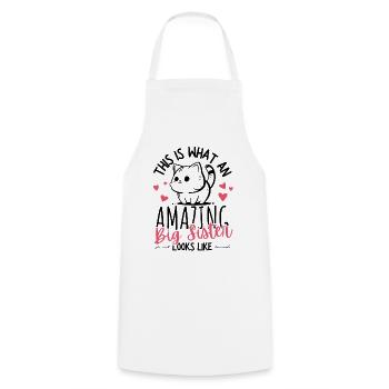 Annonce de grossesse avec un mignon chat kawaii - Tablier de cuisine - blanc - Devant - AI Model Male 185 dark (185cm)