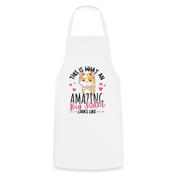 Annonce de grossesse avec un mignon chat kawaii - Tablier de cuisine - blanc - Devant - AI Model Male 185 dark (185cm)