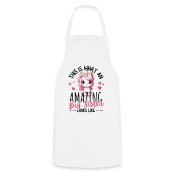 Annoncer une grossesse avec une licorne magique - Tablier de cuisine - blanc - Devant - AI Model Male 185 dark (185cm)