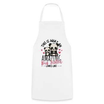 Annoncer une grossesse avec de mignons pandas - Tablier de cuisine - blanc - Devant - AI Model Male 185 dark (185cm)