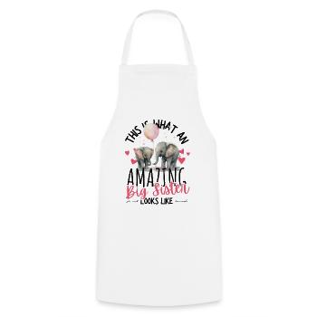 Annoncer une grossesse avec de mignons éléphants - Tablier de cuisine - blanc - Devant - AI Model Male 185 dark (185cm)