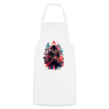 Epic Gamer Cyber Assassin Robot Pirate - Cooking Apron - white - Front - AI Model Male 185 dark (185cm)