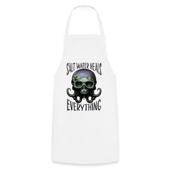 Octopus Skull Octopus Gift - Cooking Apron - white - Front - AI Model Male 185 dark (185cm)