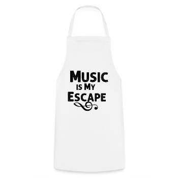 Music Is My Escape - Kochschürze - Weiß - Vorne - AI Model Male 185 dark (185cm)