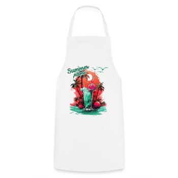 Summer Time Cocktail Beach Retreat - Cooking Apron - white - Front - AI Model Male 185 dark (185cm)