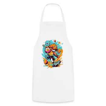 Jeux - StreetArt: Cool Cartoon Soccer Player - Tablier de cuisine - blanc - Devant - AI Model Male 185 dark (185cm)