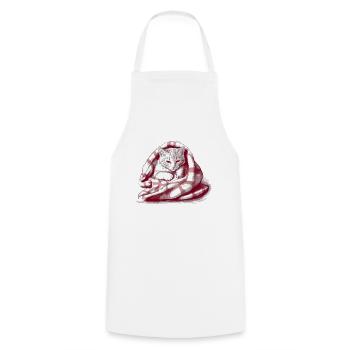 Chat Propriétaire Cadeau Mignon Câlins Chats - Tablier de cuisine - blanc - Devant - AI Model Male 185 dark (185cm)