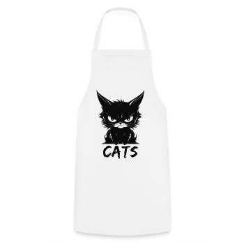 Chats mignon visage de chat agacé - Tablier de cuisine - blanc - Devant - AI Model Male 185 dark (185cm)